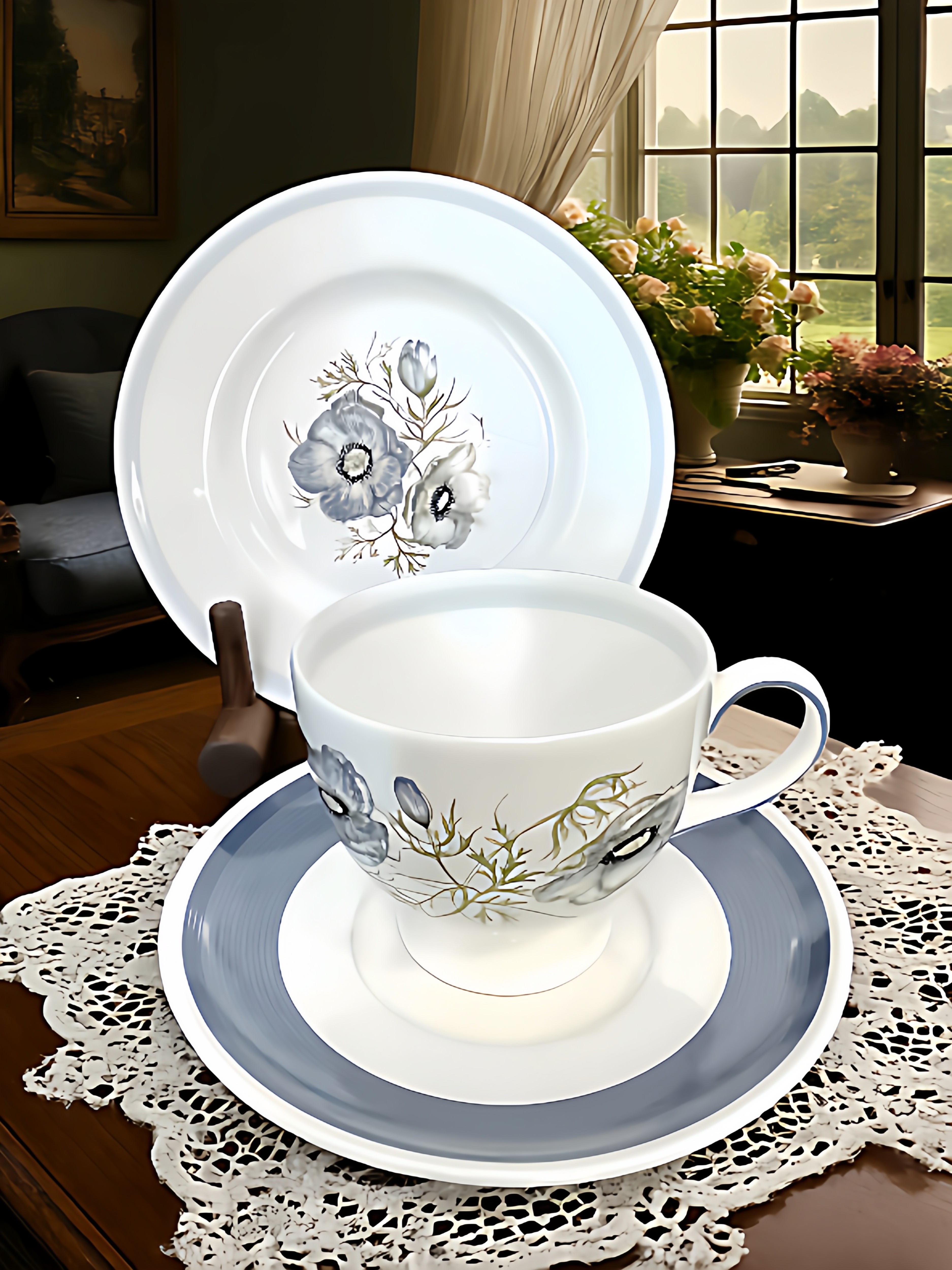 英国Wedgwood威基伍德GLEN MIST咖啡杯红茶杯碟甜品盘糕点盘欧式