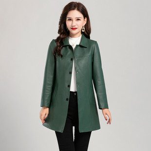 2025年新款秋冬绵羊皮中长款外套海宁真皮皮衣女高端气质夹克风衣