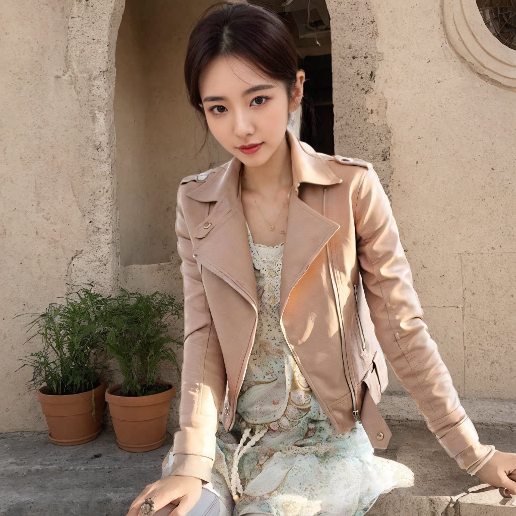 春秋外套女装2025新款长袖修身机车服短款pu皮夹克粉色上衣短外套