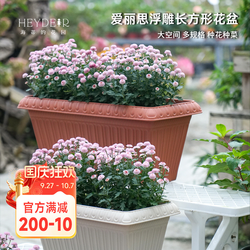 爱丽思浮雕长方形花盆