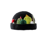 2025秋冬新款 手勾毛线帽子礼帽造型多肉植物设计款 帽子圆顶礼帽