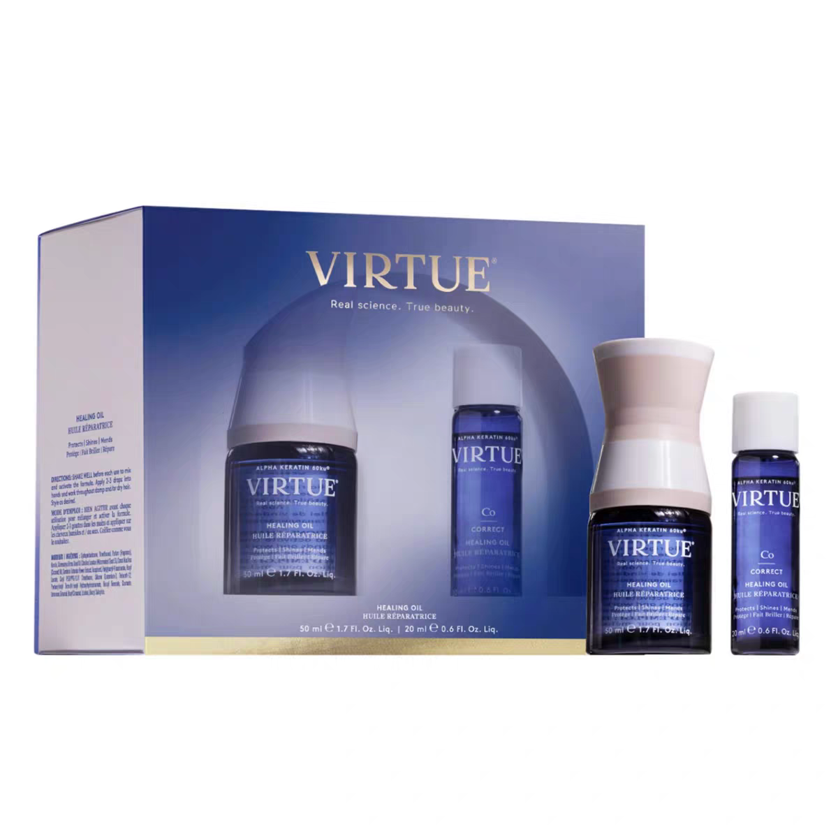 预*定 VIRTUE角蛋白高能护发精油套装50ml+20ml柔顺保湿光泽修复