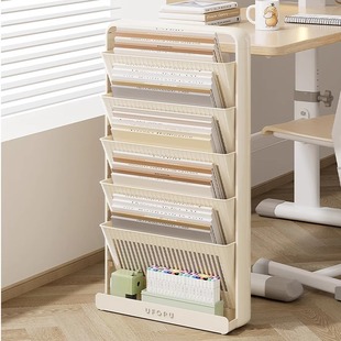 卷子书本置物架宿舍书桌收纳架学科分类神器学生教室专用落地书架