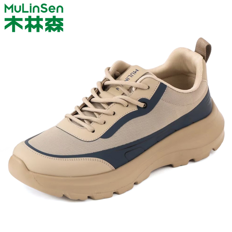 木林森男鞋2025秋季新款德训鞋男士户外休闲运动鞋透气网面慢跑鞋