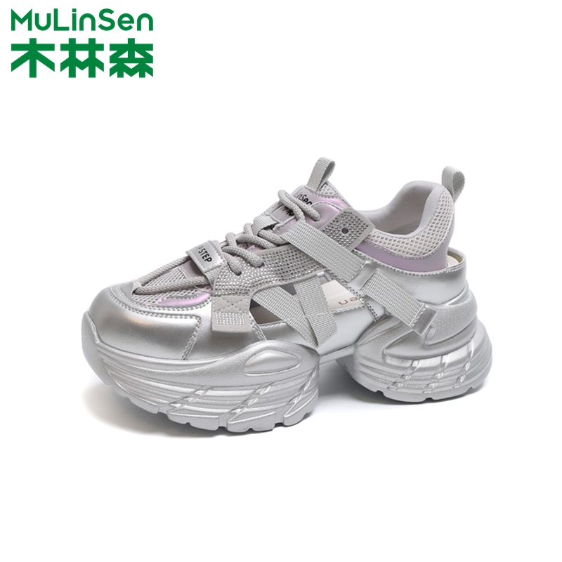 木林森老爹鞋女厚底时尚休闲鞋