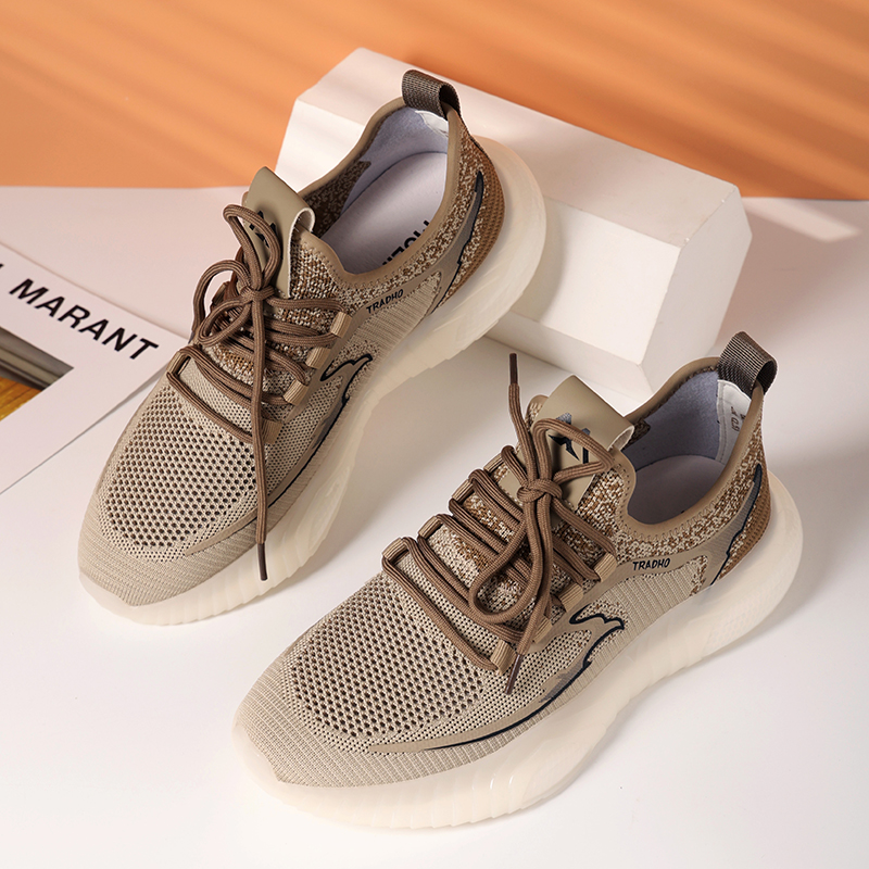 木林森男鞋2024夏季新款网面飞织透气跑步鞋男轻便减震运动休闲鞋