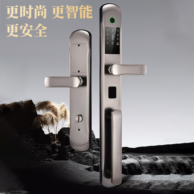 别墅双开门指纹锁密码锁大门农村家用防盗门电子锁不锈钢智能门锁