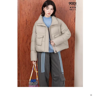 25秋冬羽绒服以旧翻新定制订做加厚加绒落肩袖无帽尼龙女装hs9001