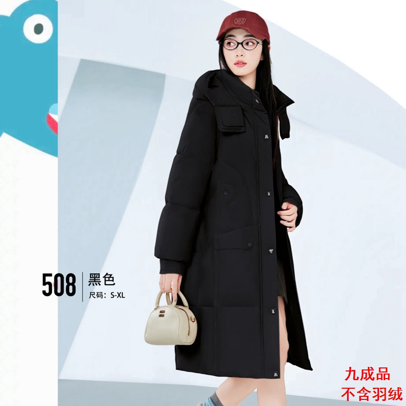 25秋冬羽绒服以旧翻新定制加厚加绒女装活帽长款面包服ssez508