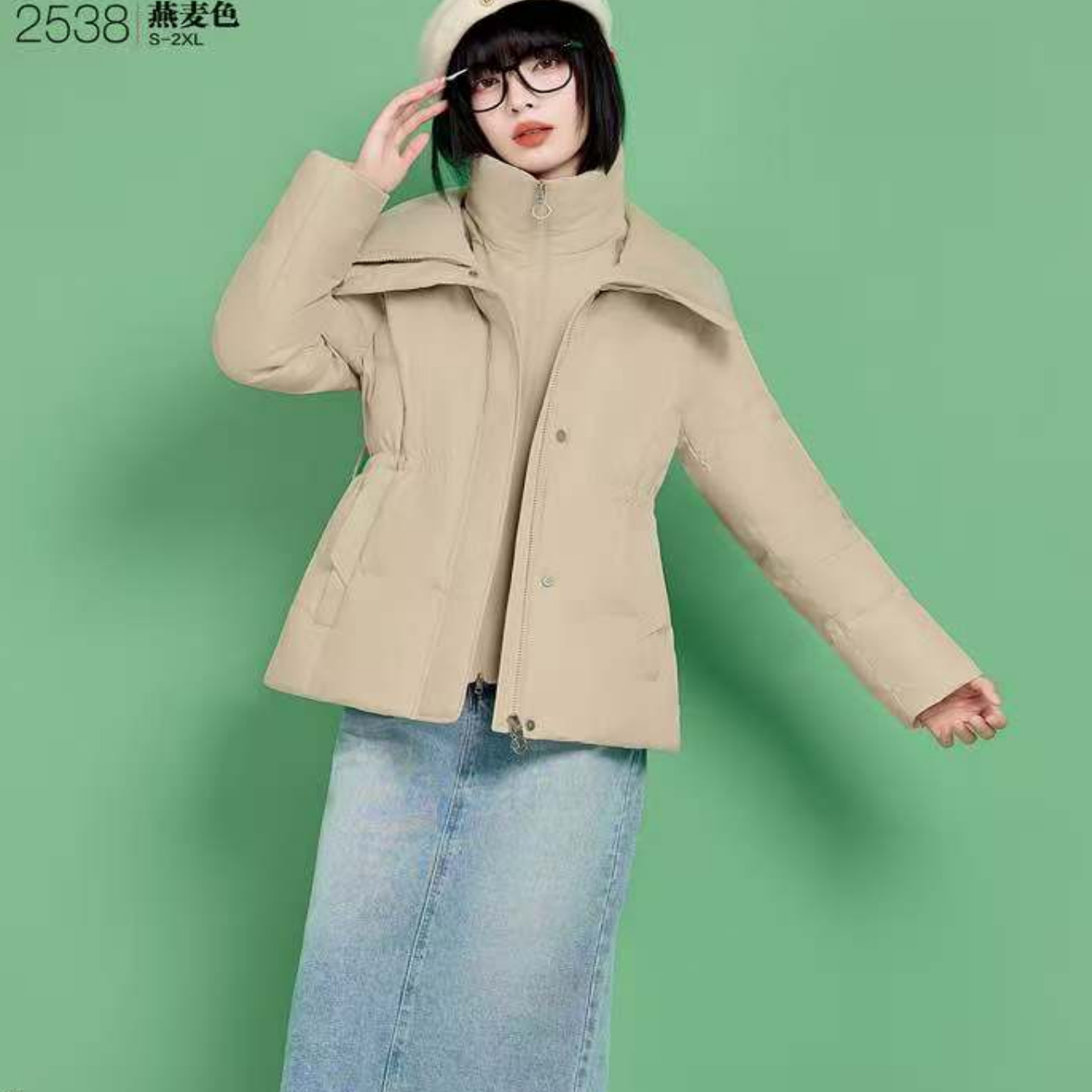 25秋冬羽绒服以旧翻新定制加厚加绒女装小香风时尚短款jlx2538