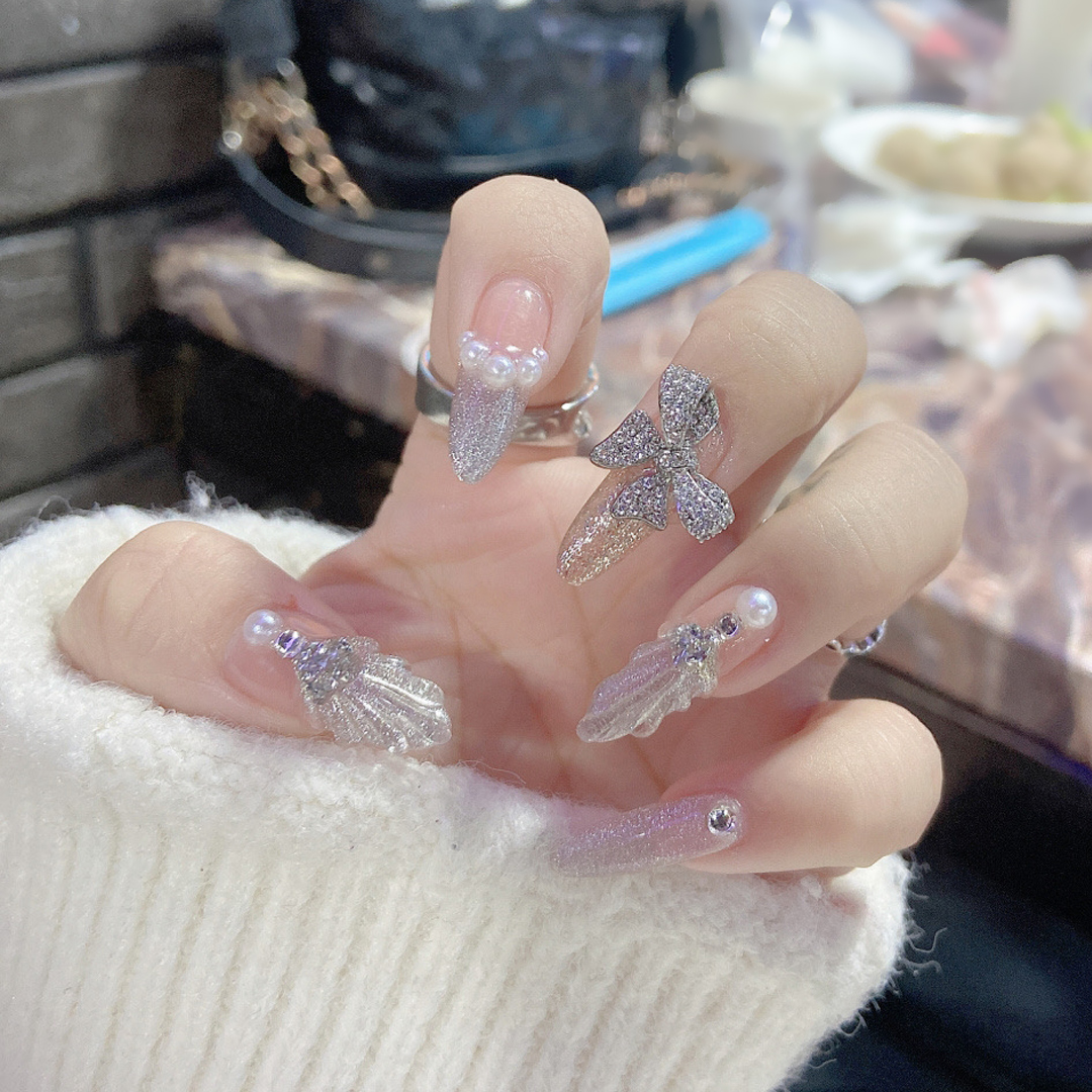 网红手工定制美甲成品新款美甲仙女奢华裙摆光疗甲假指甲贴片