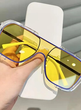 韩版ins网红连体大框墨镜男女士小红书大脸显瘦眼镜开车太阳镜潮