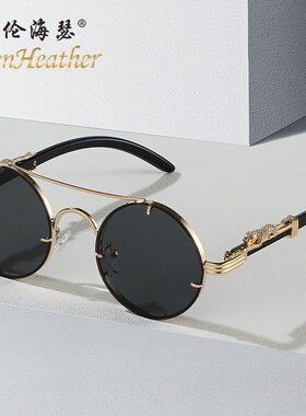 新款元宝豹子头摩登太阳镜5216百搭男女个性墨镜潮流街拍太阳眼镜