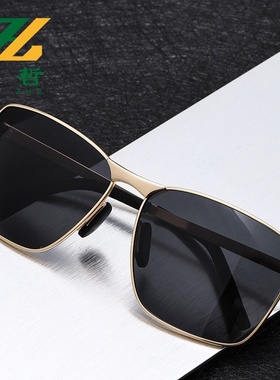 2025跨境新款偏光太阳镜男士方框金属眼镜女户外开车墨镜男感