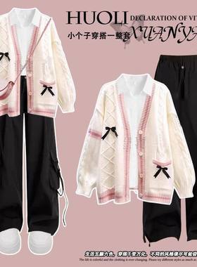 15少女秋冬甜酷外套衬衫13岁一整套初中学生14-17女孩工装裤套装
