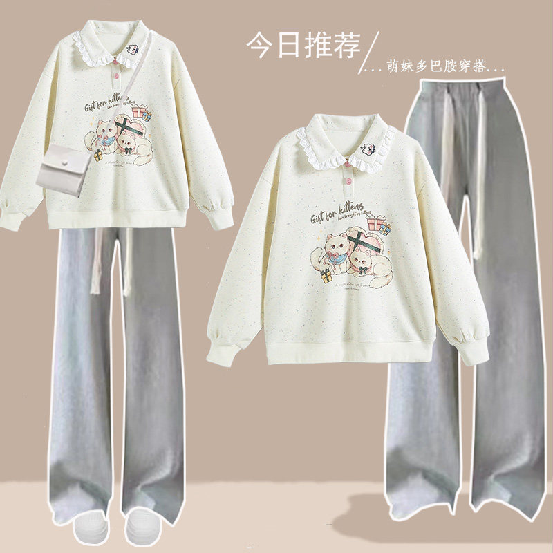 12到13一15岁大童女装秋季套装初中学生少女甜美卫衣阔腿裤两件套,女装/女士精品,时尚套装,淘宝优惠券,粉丝福利购,淘宝优惠卷