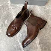 水洗复古切尔西靴j麂皮反绒英伦休闲男士 皮靴高帮男靴牛皮短靴