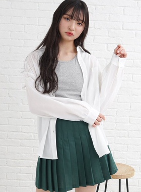 不退换日系新品夏款UV防晒接触冷感衬衫女童中大童140-160cm