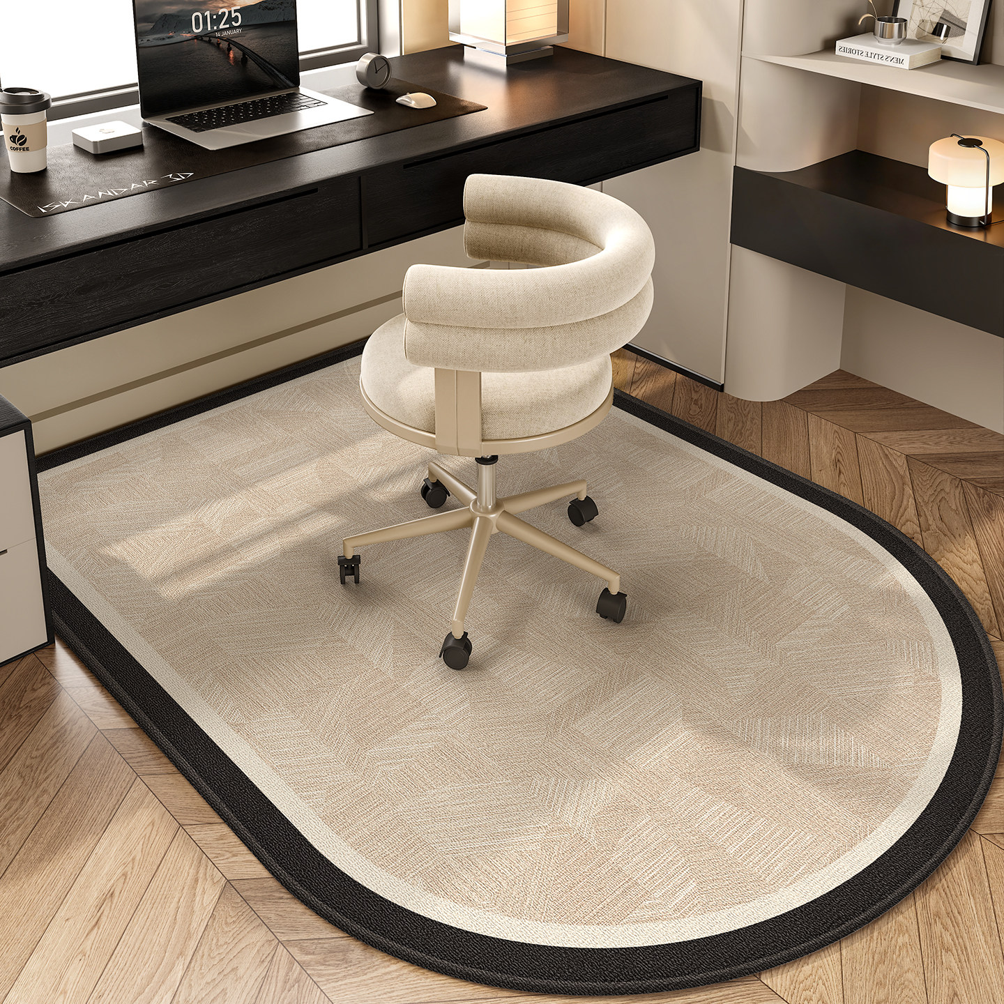 高级感拱形电脑椅地垫梳妆台椅子防滑隔音脚垫书房电竞椅转椅地毯,居家布艺,转椅地垫,淘宝优惠券,粉丝福利购,淘宝优惠卷