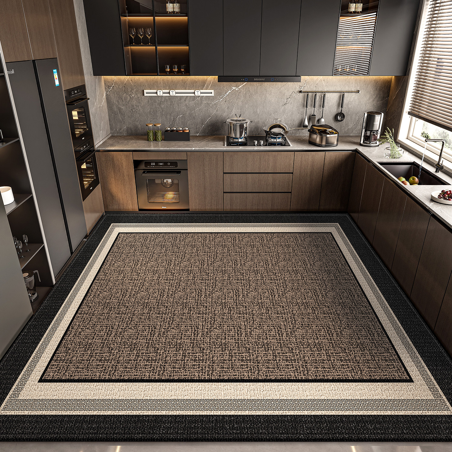 厨房地垫定制满铺防滑耐脏防水脚垫防油耐磨耐脏家用厨房满铺地毯,居家布艺,厨房地垫,淘宝优惠券,粉丝福利购,淘宝优惠卷