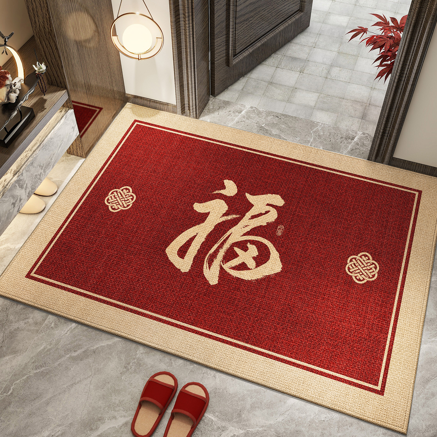 入户门地垫进门门口脚垫家用喜庆入户红色入门门垫乔迁门地垫地毯
