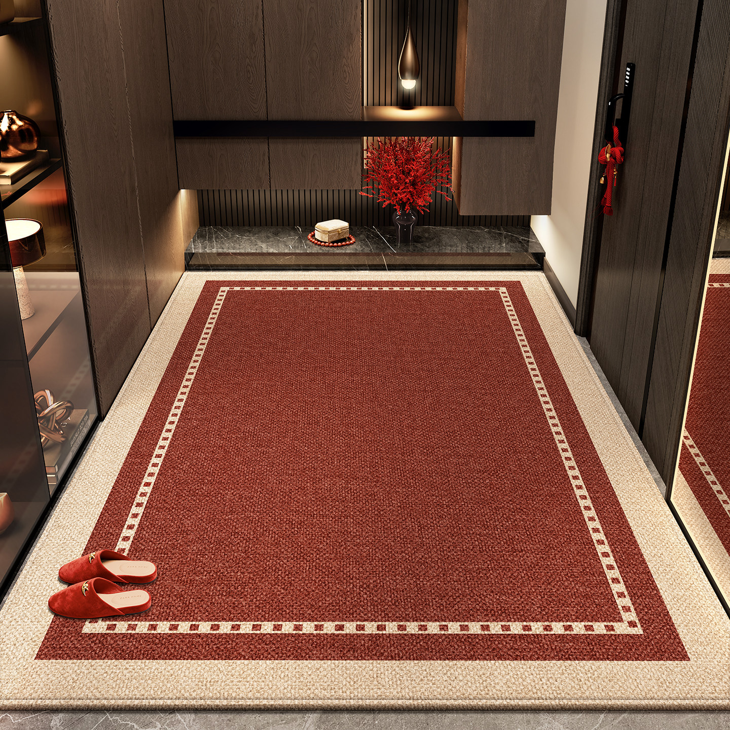 新款入户门地垫进门垫家用乔迁门口防滑垫子喜庆入户地毯红色脚垫,居家布艺,入户地垫,淘宝优惠券,粉丝福利购,淘宝优惠卷