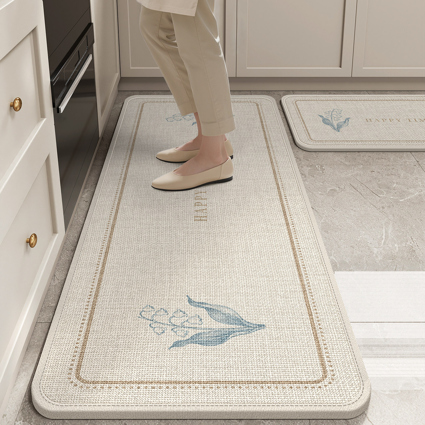 编织厨房地垫防滑可擦免洗吸水吸油专用脚垫2026新款地毯防滑垫子,居家布艺,厨房地垫,淘宝优惠券,粉丝福利购,淘宝优惠卷