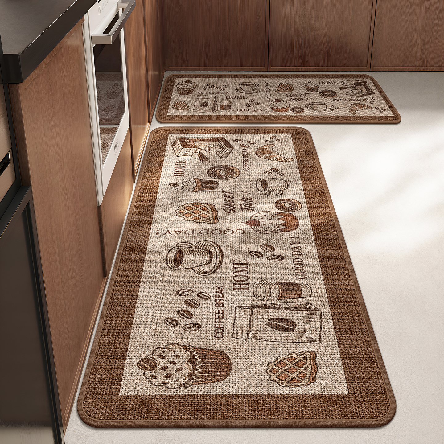 亚麻编织地垫防水防油耐脏