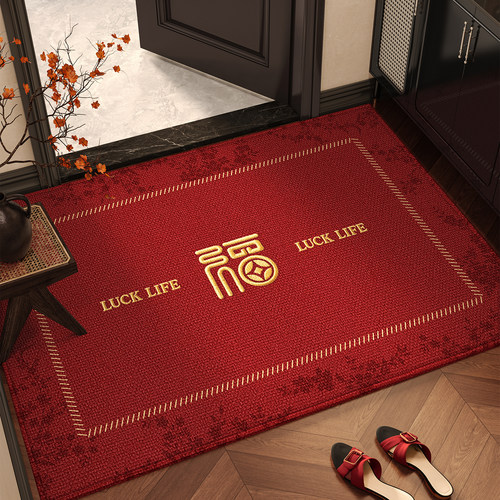 入户门地垫进门地毯2025新款红色进门脚垫门口门垫入门户家用玄关