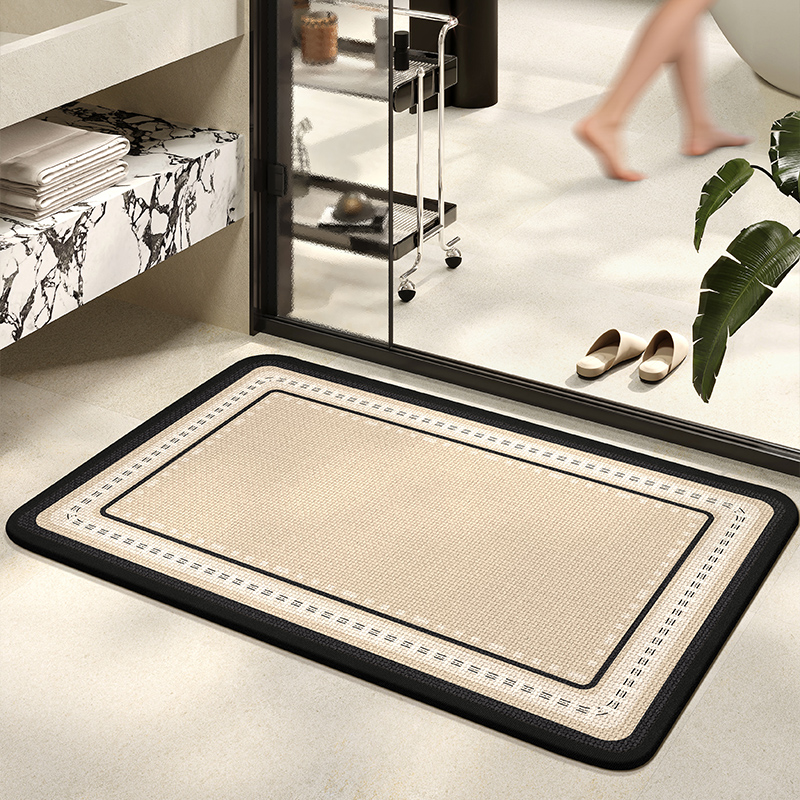 浴室地垫吸水编织脚垫家用厕所防滑垫加厚地毯化妆室门口防滑垫