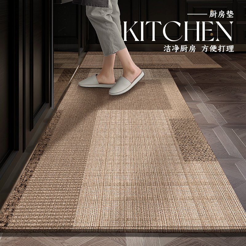 新款厨房地垫防水防滑门口长条脚垫可擦免洗耐脏厨房垫简约踩脚垫