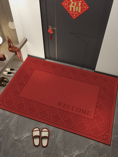 红色入口门地垫，高端家庭入口防滑地垫，免洗可抹门地垫，可切割