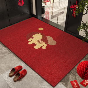 马年红色入户门地垫2026新款家用防滑可裁剪脚垫玄关大门口地毯垫