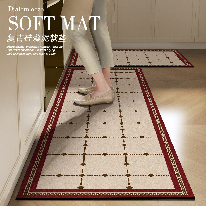 美式硅藻泥厨房地垫可擦免洗专用吸水脚垫家用地毯吸油防滑可裁剪,居家布艺,厨房地垫,淘宝优惠券,粉丝福利购,淘宝优惠卷