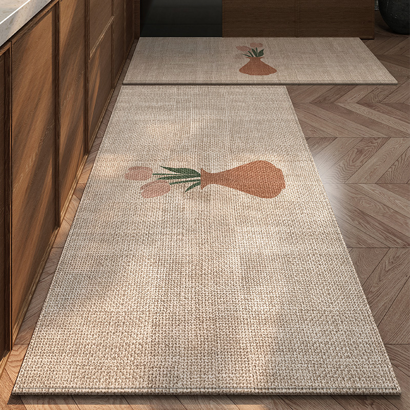 厨房专用地垫可擦洗免洗硅藻泥防水防油脚垫垫子加厚防滑耐脏地毯