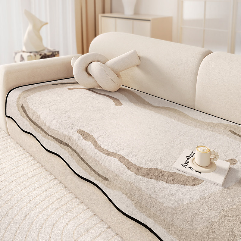 沙发专用坐垫高级感沙发盖布奶油风异形防滑直排真皮新款沙发坐垫