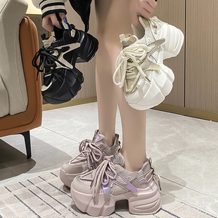 炸街厚底老爹鞋女ins潮超火2026年春季新款增高8cm港风休闲运动鞋