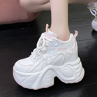 内增高10cm港风松糕休闲运动鞋 新款 女超火2026春季 炸街厚底老爹鞋