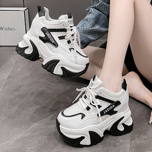 厚底老爹鞋女ins潮2026春季新款内增高10cm小个子松糕休闲运动鞋
