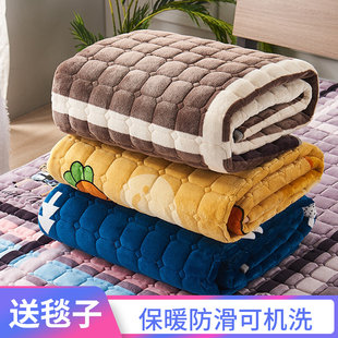 Francoat matt cushion Plush surface sheets Plasma blankets, coral velvet anti -sliding mattress mats, are used by winter households