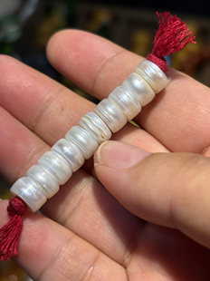 藏区老珍珠隔片diy手工配饰串珠盘珠 直径约为9x5每10片为一组