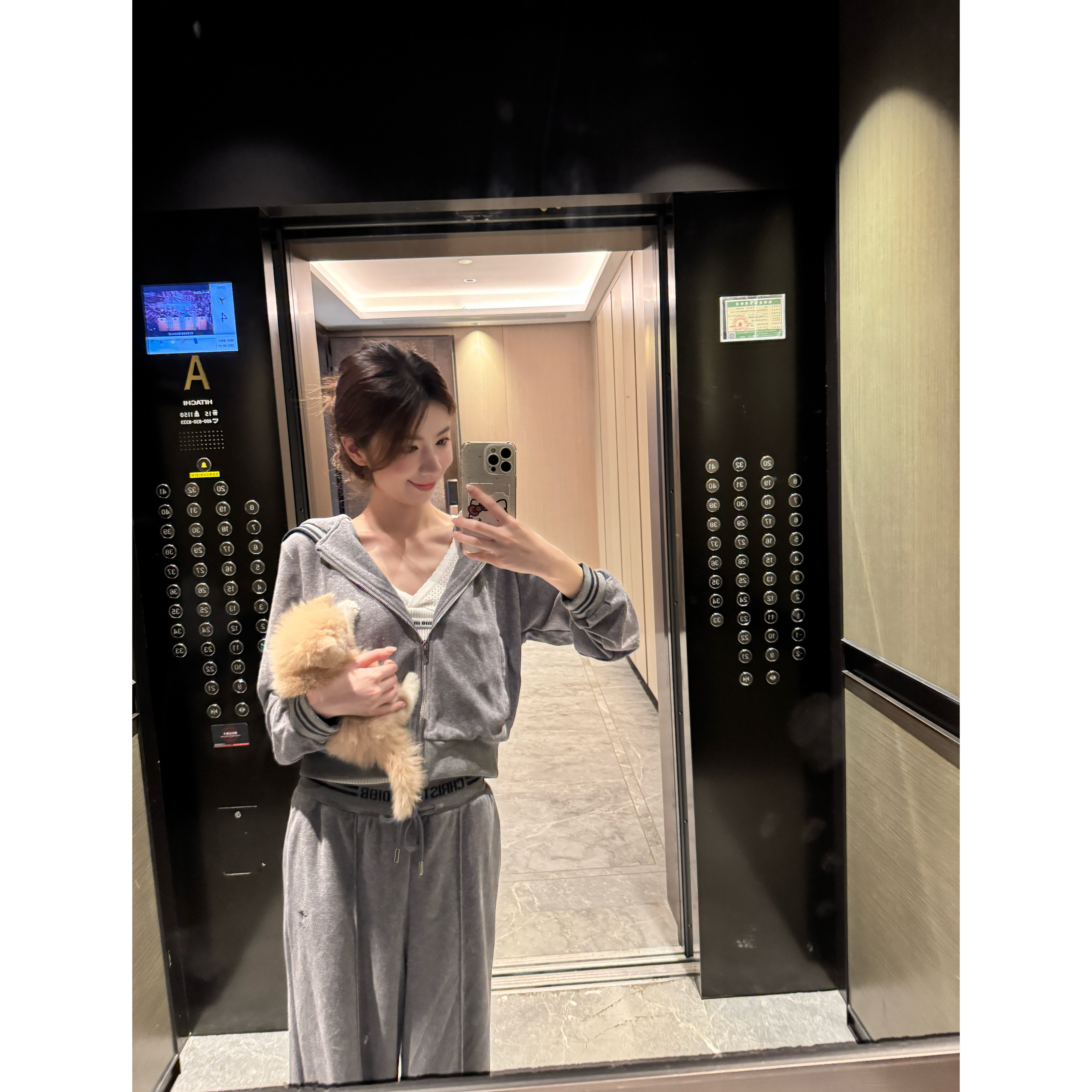 【Cikky定制】长袖圆领春季宽松毛针织衫少女风提花气质上衣开衫