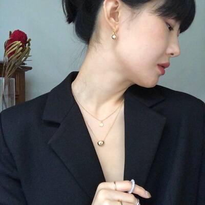 耳环纯银针短头花同款