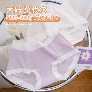 胖MM200斤无痕纯色内裤 大码 女中腰莫代尔棉三角甜美日系少女抗菌