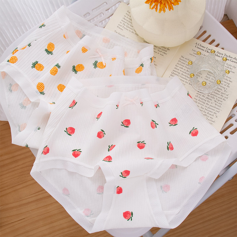 大码高腰纯棉胖MM200斤水果小清新甜美少女蝴蝶结棉裆透气内裤女,女士内衣/男士内衣/家居服,女三角裤,淘宝优惠券,粉丝福利购,淘宝优惠卷