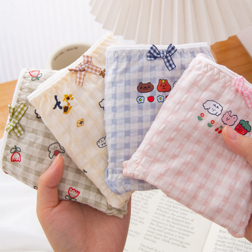 日系大码内裤中腰纯棉三角甜美