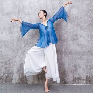 现代舞蹈服女中国舞宽松飘逸雪纺裙裤形体古典舞演出服练功阔腿裤
