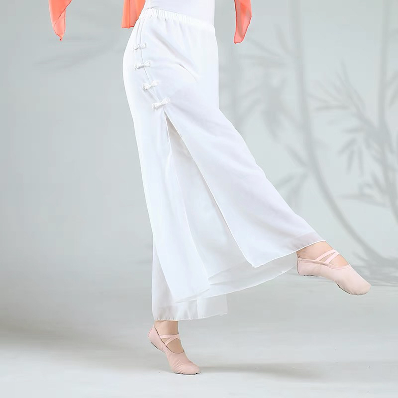 【开叉】古典舞纱裤白色裙裤形体练功服舞蹈飘逸裤裙中国舞阔腿裤