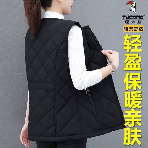 啄木鸟加绒保暖马甲女202