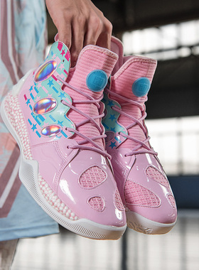 iverson艾弗森篮球鞋高帮男实战透气学生活粒粉色后卫鸳鸯春秋季